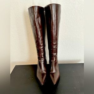 Knee high pencil heeled boots